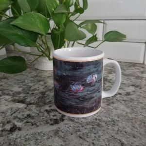 Large White Monet Printed Coffee Mug